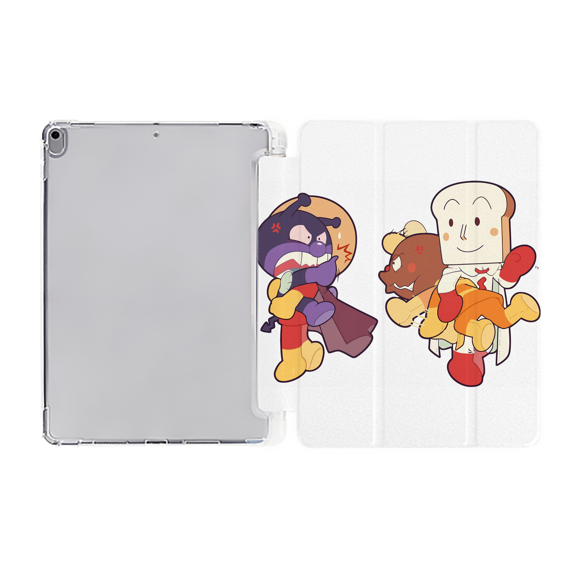 （画像用） アンパンマン Anpanman IPad ケース ペン収納付き 三つ折りスタンド PUレザー×シリコン 対応機種9.5/10.5/10.9インチ